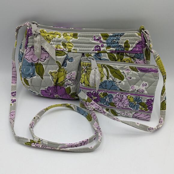Vera Bradley Handbags - Retired Vera Bradley Frannie Watercolor Crossbody & Change Purse Handbag